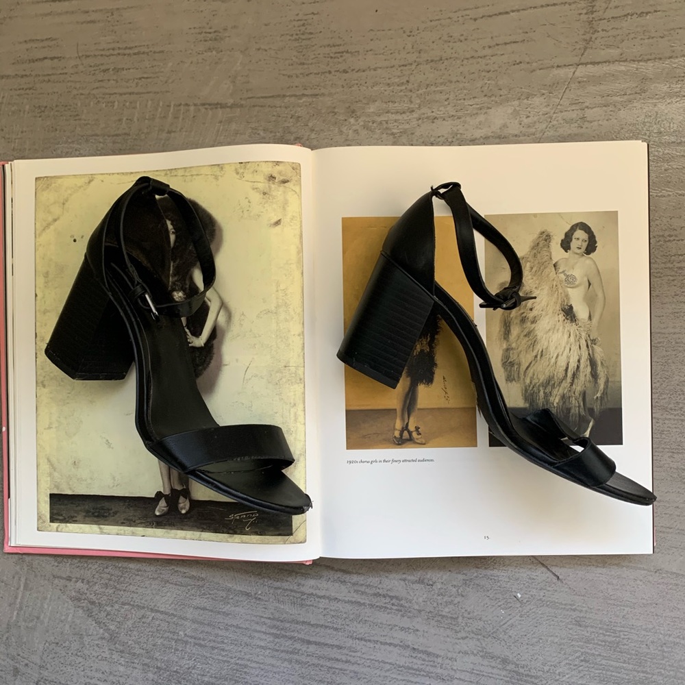 Black strapped heels